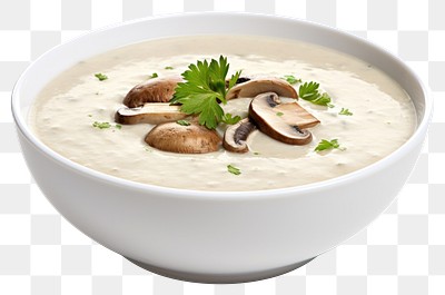 PNG Delicious cream Bowl of mushroom soup bowl food meal.