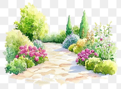 PNG Garden Paths garden art illustration.