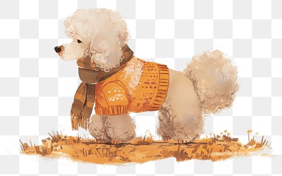 PNG Cute poodle in autumn attire