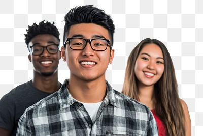 PNG Multiethnic students glasses smiling person.