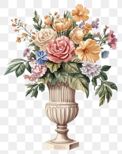 PNG An ancient greek elegant floral bouquet painting art graphics.