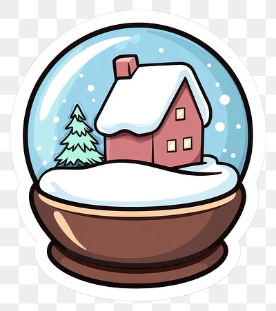 PNG Christmas snow globe sticker christmas illustration countryside.