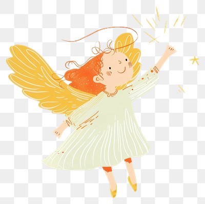 PNG Angel illustration illustrated whimsical.