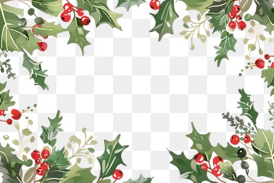 PNG Christmas frame border illustration christmas leaves.