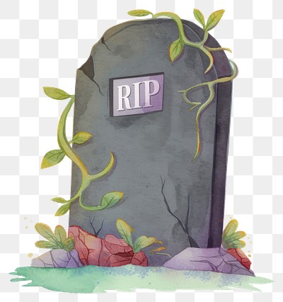 PNG Rock tombstone illustration gravestone watercolor.