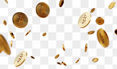 PNG Golden coins frame money cryptocurrency accessories.