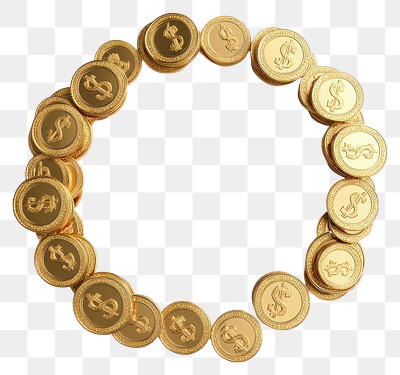 PNG Golden coins frame representation accumulation accessories.