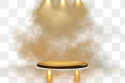 PNG Gold podium spotlight background lighting.