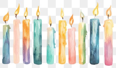 PNG Candles illustration flames colors fire.