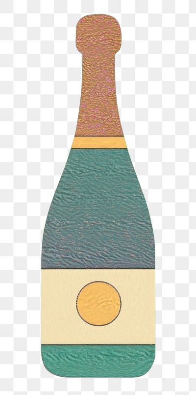 PNG A champagne bottle illustration beverage flat.