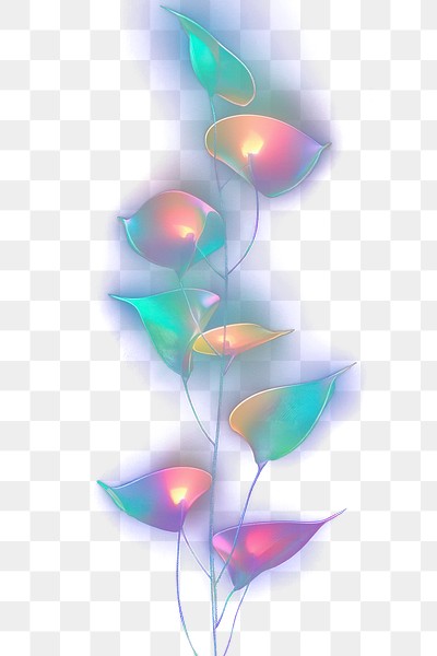 PNG Fantasy plant background light neon.