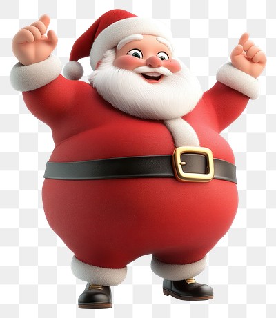 PNG A Happy Santa Claus dancing illustration christmas character.