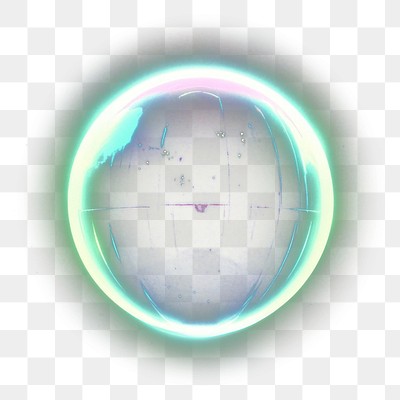 PNG Sphere space neon illustration.