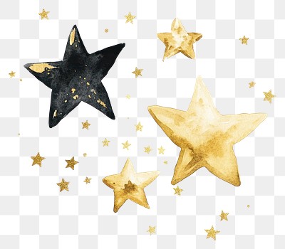 PNG Confetti illustration watercolor stars.