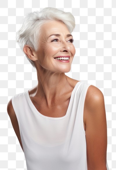 PNG Portrait of old woman with a happy smile portrait photography background.