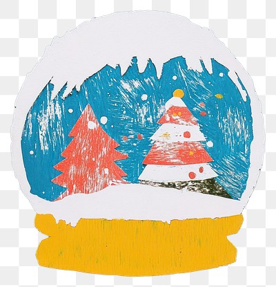 PNG Christmas snow globe christmas art decoration.