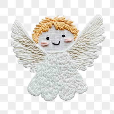 PNG Angel embroidery handmade craft.