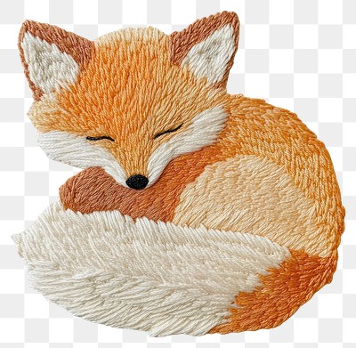 PNG Fox embroidery handmade craft.