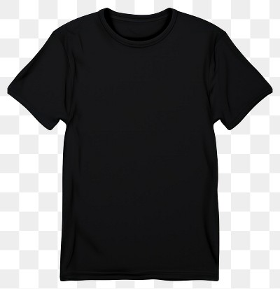 PNG A plain black t-shirt white background outerwear clothing. 