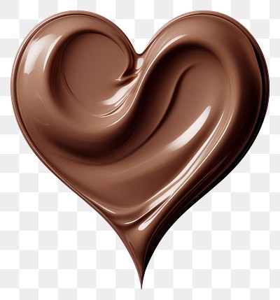 PNG Brown heart shaped cream chocolate dessert texture.