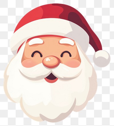 PNG Chubby Santa head illustration santa white.