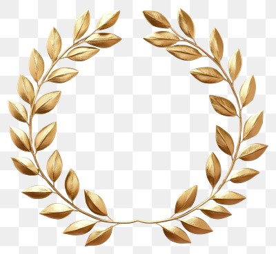 PNG Gold laurel wreath gold design accessories.