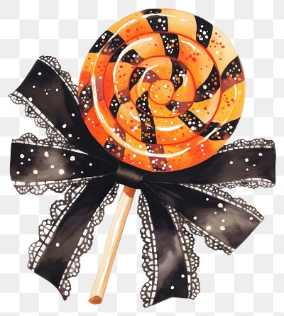 PNG Lollipop halloween orange candy.