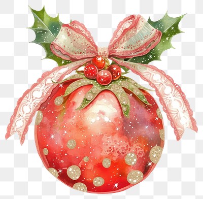 PNG Christmas berry christmas illustration watercolor.