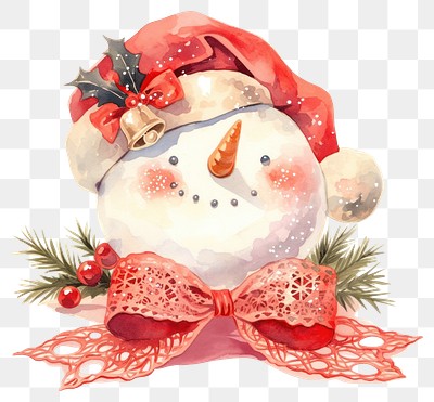 PNG Snowman snowman illustration watercolor.