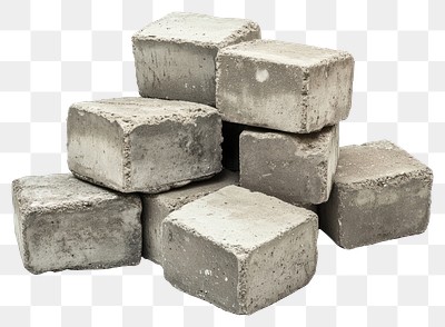 PNG Pile of concrete block construction bricks blocks.