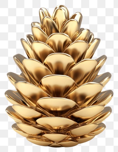 PNG Gold pine cone illustration nature-inspired accessories.