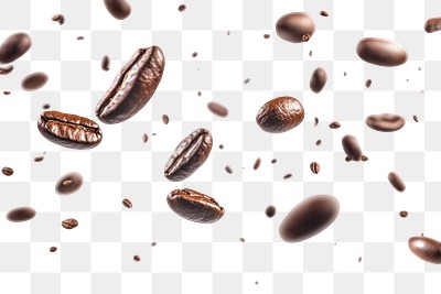 PNG Coffee background isolated beans.