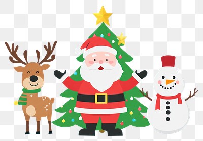 PNG Christmas snowman illustration characters.