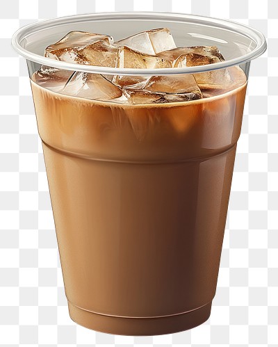 PNG An isolated plastic cup of an ice machiato coffee drink beverage refreshing.