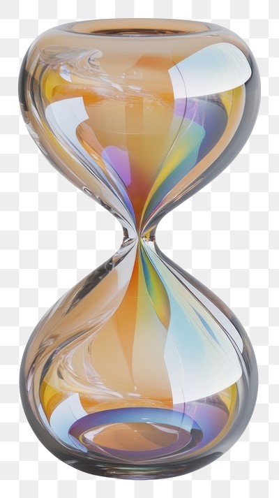 PNG An isolated transparent psychedelic hourglass object reflection decorative.