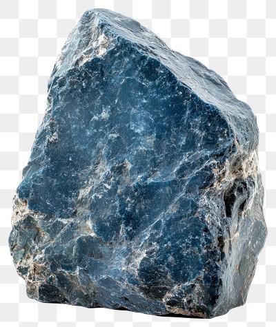 PNG An isolated heavy blue stone mineral crystal rock.