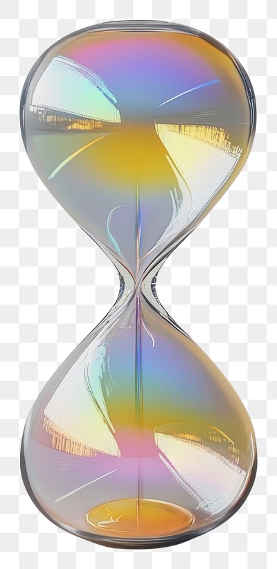 PNG An isolated transparent psychedelic hourglass measurement reflection colorful.