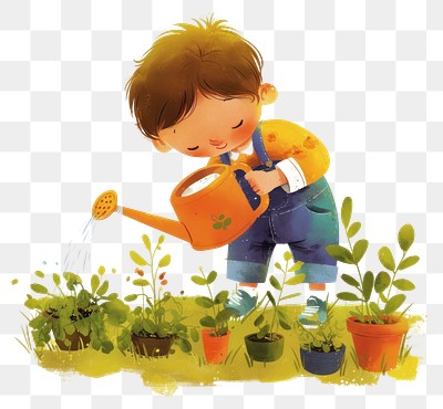 PNG Plants illustration children's gardening.