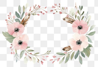 PNG Flowers illustration watercolor elegant.