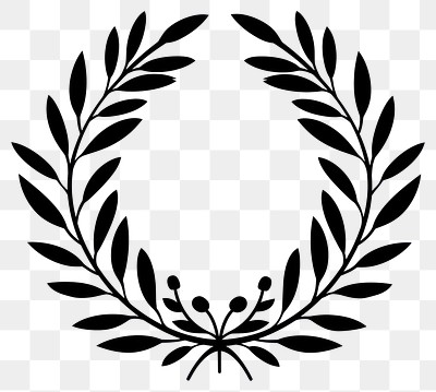 PNG Laurel wreath design vector black.