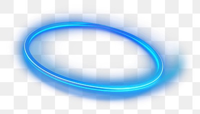 PNG Blue glowing ring light background effect.