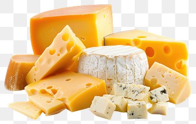 PNG Cheese products dairy assortment delicious.