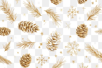 PNG Glittery pine branches pattern snowflakes background conifer.