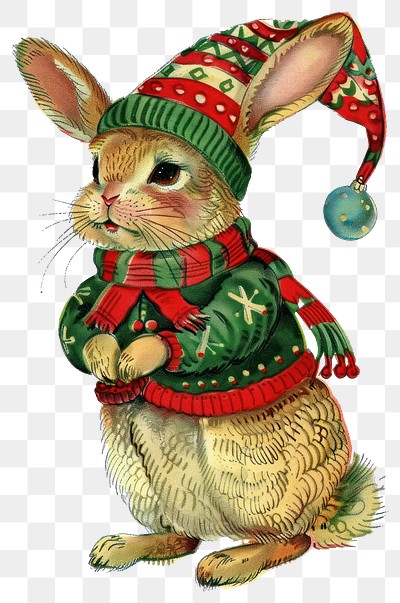 PNG Rabbit in the Christmas theme rabbit christmas animal.