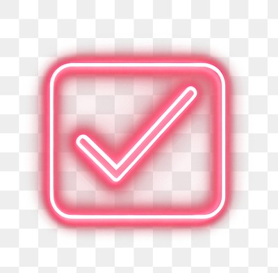 PNG Checkmarks light neon illustration.