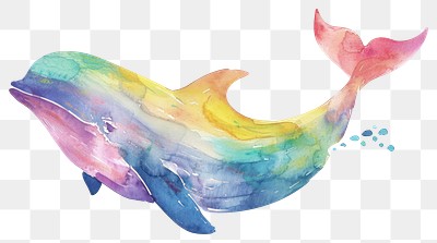 PNG Rainbow illustration watercolor animal.