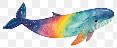 PNG Rainbow illustration watercolor animal.