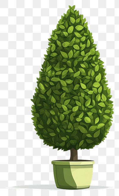 PNG Green high conical Oval shape topiary illustration design plant.