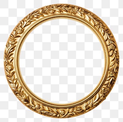 PNG Vintage circle frame gold golden photo.