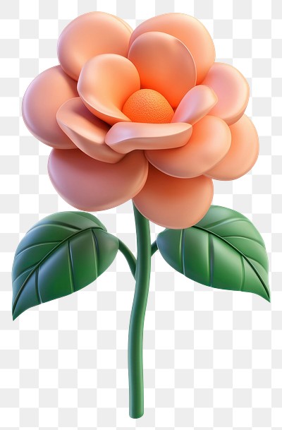 PNG Flower illustration orange green.